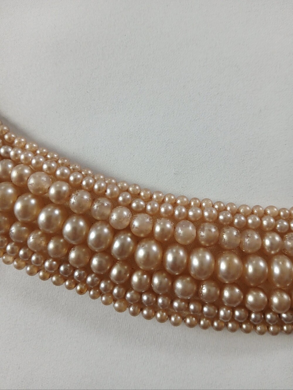 Vintage Faux Pearl Beaded Collar Necklace - Picture 5 of 8